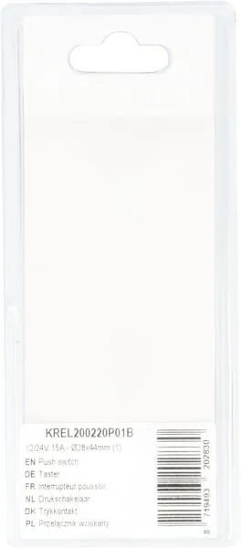 Kramp - KREL200220P01B - Interruttore a pressione 12/24V 15A - Diametro 28x44mm (1)
