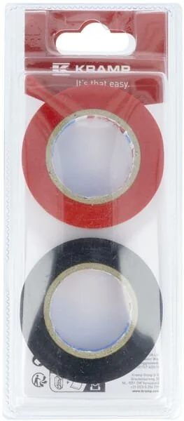Kramp - KREM20404405P02B - Nastro isolante rosso+nero 15mm x 10m (2)