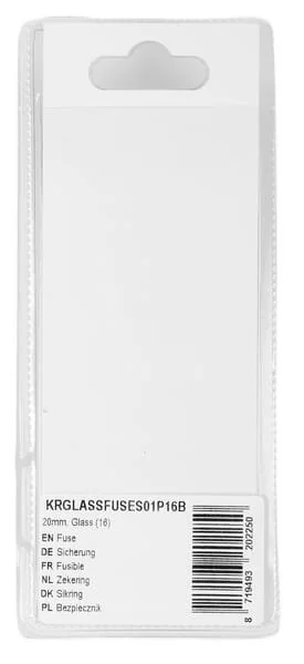 Kramp - KRGLASSFUSES01P16B - Fusibile 20mm, vetro (16)