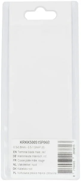 Kramp - KRKK500515P06B - Terminale a lama maschio, rosso 6.3x0.8mm - 0.5-1.0mm² (6)