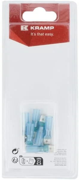 Kramp - KRKK501525P06B - Terminale a lama maschio, blu 6.3x0.8mm - 1.5-2.5mm² (6)