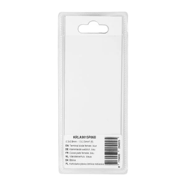 Kramp - KRLA9015P06B - Terminale a lama femmina, blu 6.3x0.8mm - 1.5-2.5mm² (6)