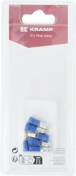 Kramp - KRLA9025P06B - Connettore a proiettile maschio, blu - 1.5-2.5mm² (6)