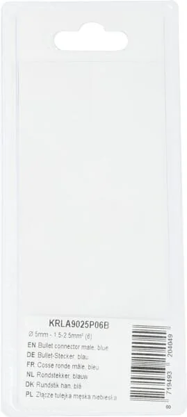 Kramp - KRLA9025P06B - Connettore a proiettile maschio, blu - 1.5-2.5mm² (6)