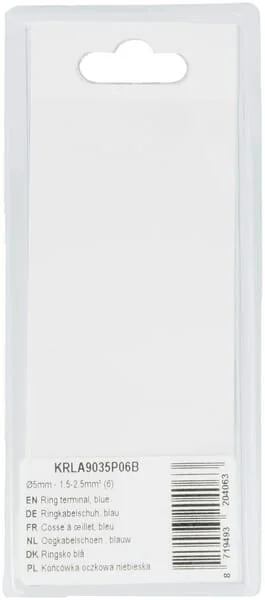 Kramp - KRLA9035P06B - Terminale ad anello, blu - 1.5-2.5mm² (6)