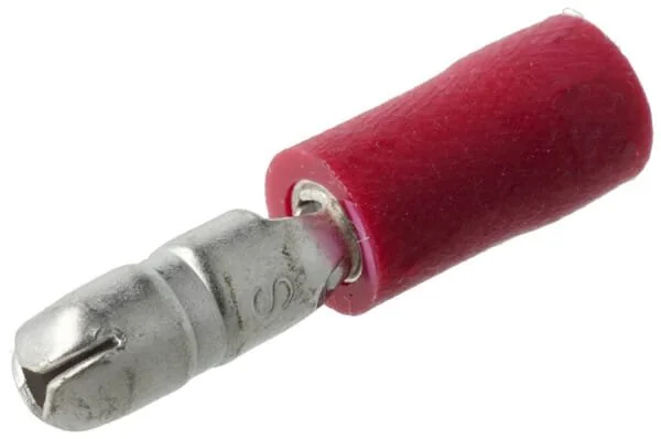 Kramp - KRLA9090P06B - Connettore a proiettile maschio, rosso - 0.5-1.0mm² (6)
