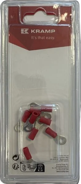 Kramp - KRLA9095P08B - Terminale ad anello, rosso - 0.5-1.0mm² (8)