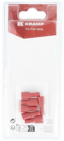 Kramp - KRLA9150P06B - Terminale a lama femmina, rosso 6.3x0.8mm - 0.5-1.0mm² (6)