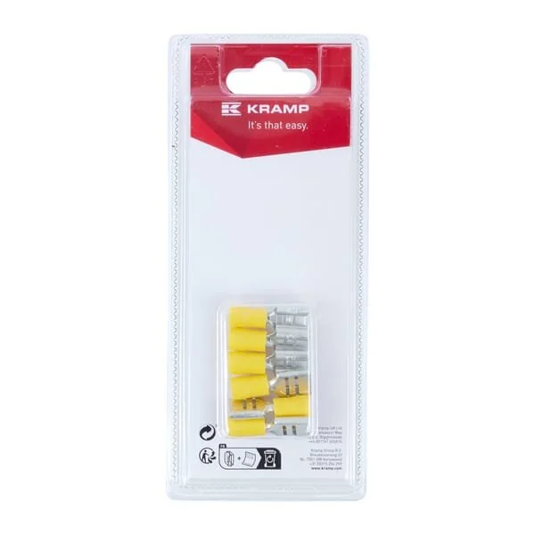 Kramp - KRLA9245P06B - Terminale a lama femmina, giallo 9.4x1.2mm - 4.0-6.0mm² (6)