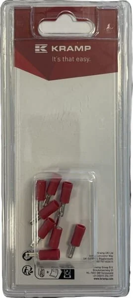 Kramp - KRLA9250P08B - Terminale a lama maschio, rosso 2.8x0.8mm - 0.5-1.0mm² (8)