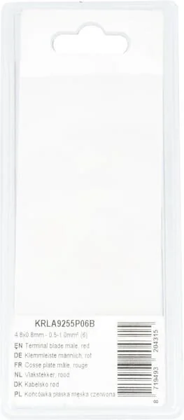 Kramp - KRLA9255P06B - Terminale a lama maschio, rosso 4.8x0.8mm - 0.5-1.0mm² (6)