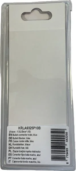 Kramp - KRLA9325P10B - Connettore a proiettile maschio, blu - 1.5-2.5mm² (10)