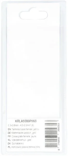 Kramp - KRLA9380P06B - Terminale a lama femmina, giallo 6.3x0.8mm - 4.0-6.0mm² (6)