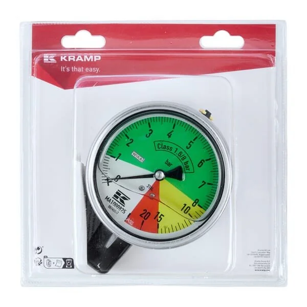 Kramp - KRMA1000825P01B - Manometro irroratrice diametro 100mm x 0-8-20bar (1)