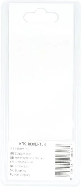 Kramp - KRSH030EP10B - Gancio a vite 2.6x30mm (10)