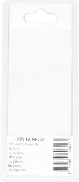 Kramp - KRSI12016P06B - Fusibile 16A x 25mm, siluro (6)