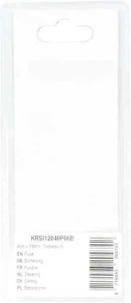 Kramp - KRSI12040P06B - Fusibile 40A x 25mm, Siluro (6)