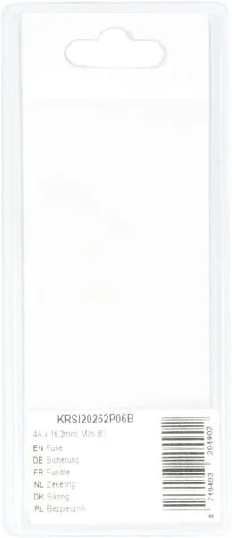 Kramp - KRSI20262P06B - Fusibile 4A x 16.3mm, Mini (6)