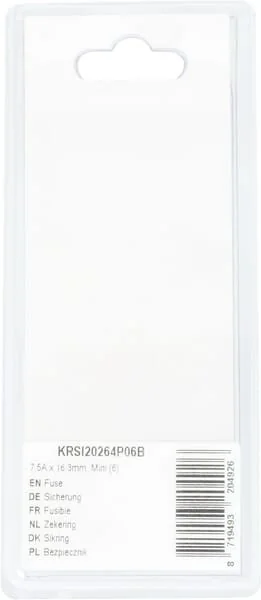 Kramp - KRSI20264P06B - Fusibile 7.5A x 16.3mm, Mini (6)