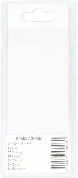 Kramp - KRSI22003P06B - Fusibile 3A x 20mm, Lama (6)