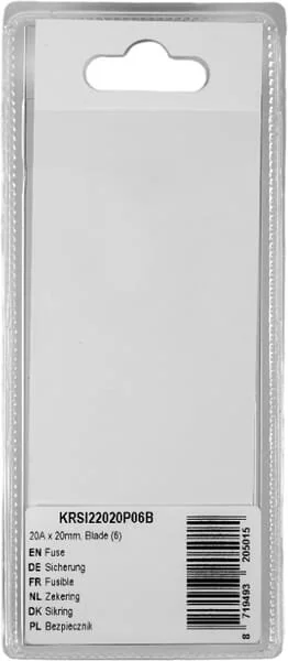 Kramp - KRSI22020P06B - Fusibile 20A x 20mm, a lama (6)
