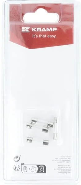 Kramp - KRSI23504P04B - Fusibile 2A x 20mm, vetro (4)