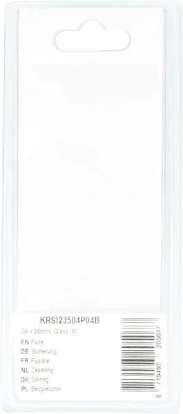 Kramp - KRSI23504P04B - Fusibile 2A x 20mm, vetro (4)