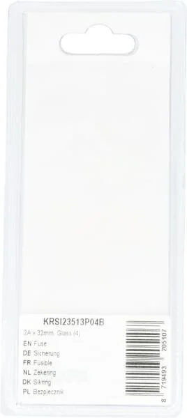 Kramp - KRSI23513P04B - Fusibile 2A x 32mm, vetro (4)