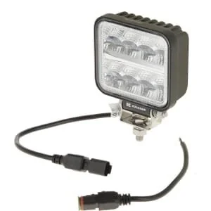 Kramp - LA100961 - Luce da lavoro LED, 19W, 3360lm, quadrata, 10/, mm, Deutsch 2-Pin, fascio ampio, 16 LED