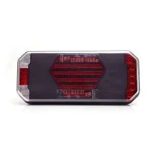 Kramp - LA104112R - Faro posteriore multifunzione LED, Destra, Con portatarga laterale, Rosso/Arancione/Bianco