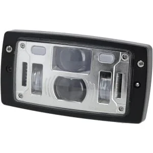 Kramp - LA10425 - Faro LED, 40/22W, rettangolare, 185x102x82, abbagliante/anabbagliante, luce di posizione, connettore H4