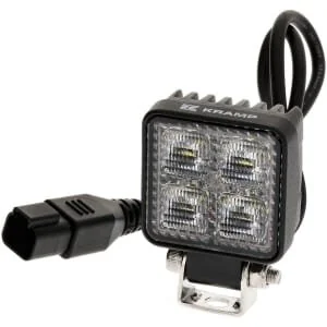 Kramp - LA10605 - Luce da lavoro LED, 12W, 1200lm, quadrata, 12/, bianca, Deutsch Plug, fascio ampio, 8LEDs