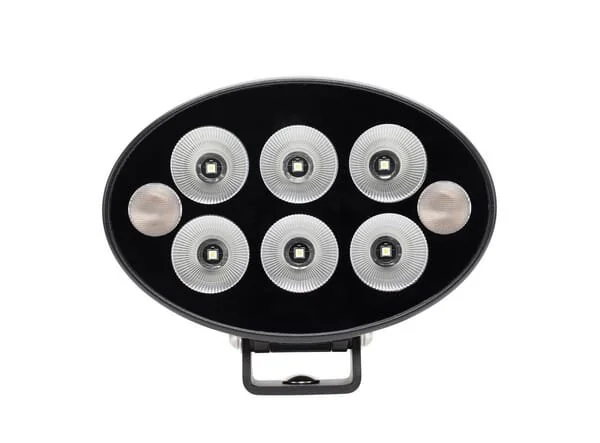 Kramp - LA10621 - Luce da lavoro+luce di avvertimento LED arancione, 36W, 3500lm, ovale, 12, mm, fascio diffuso, 6+2LED's, serie nera