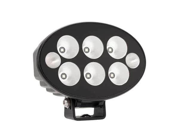 Kramp - LA10621 - Luce da lavoro+luce di avvertimento LED arancione, 36W, 3500lm, ovale, 12, mm, fascio diffuso, 6+2LED's, serie nera