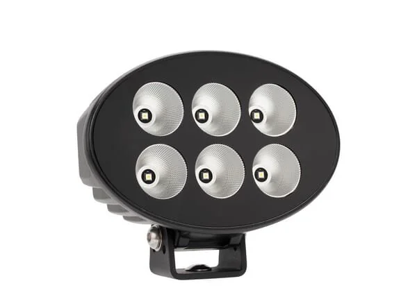 Kramp - LA10622 - Faro lavoro LED, 36W, 3500lm, ovale, 12/, Mm, diffuso, 6 LED, serie nera
