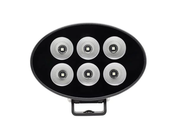 Kramp - LA10622 - Faro lavoro LED, 36W, 3500lm, ovale, 12/, Mm, diffuso, 6 LED, serie nera
