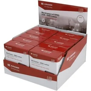 Kramp - LA10903BOX - Luce da lavoro LED, 24W, 2000lm, quadrata, bianca, mm, spot, (scatola da 10 pz)