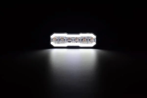 Kramp - LA20163 - Luce di avvertimento lampeggiante / luce di retromarcia LED, rettangolare, arancione/bianco, 12/42 LED