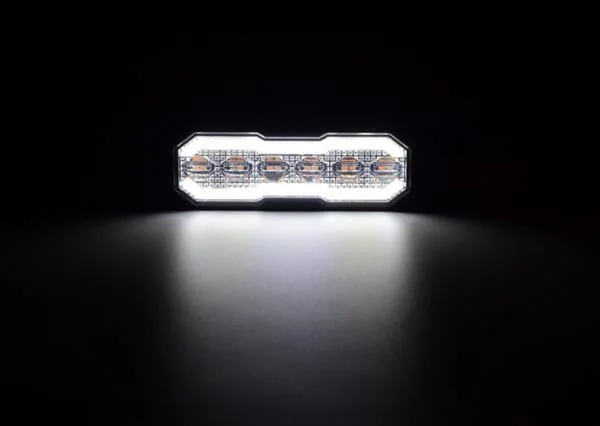 Kramp - LA20165 - Luce di avvertimento lampeggiante / luce di posizione anteriore LED, rettangolare, 12/, arancione/bianco, 12/42 LED