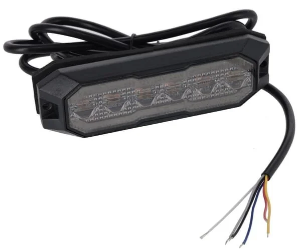 Kramp - LA20165 - Luce di avvertimento lampeggiante / luce di posizione anteriore LED, rettangolare, 12/, arancione/bianco, 12/42 LED