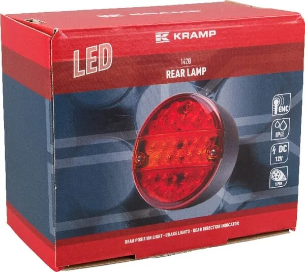 Kramp - LA40046 - Faro posteriore multifunzione LED, Rotondo, 5-Pin