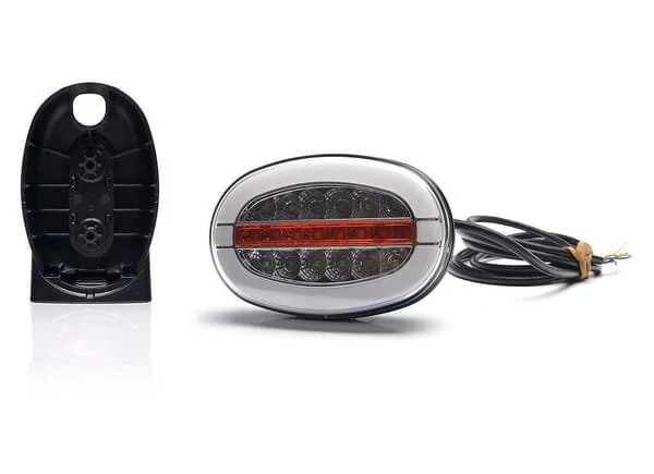 Kramp - LA80095 - Faro anteriore multifunzione LED, ovale, con ripetitore