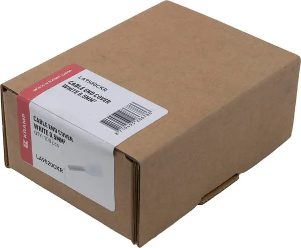 Kramp - LA9520CKR - Cappuccio terminale per cavo bianco, 0.5mm² (100x)