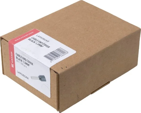 Kramp - LA9535CKR - Cappuccio terminale per cavo nero, 1.5mm² (100x)