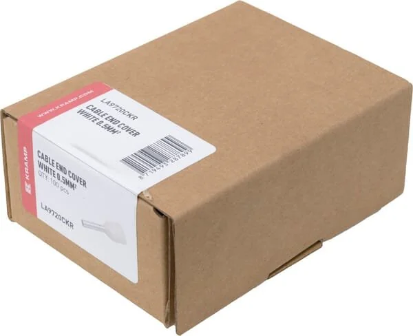 Kramp - LA9720CKR - Cappuccio terminale per cavo bianco, 0.5mm² (100x)