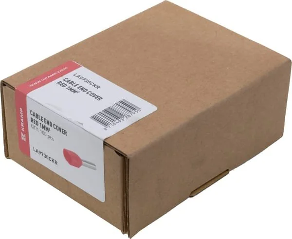Kramp - LA9730CKR - Cappuccio terminale per cavo rosso, 1mm² (100x)