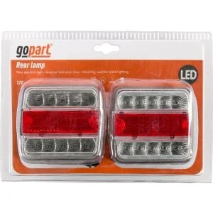 Kramp - LA99200SKR - Set fanale posteriore LED, quadrato, a baionetta 5-Pin