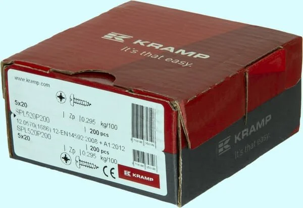 Kramp - SPL520P200 - Vite per legno 5x20mm PZ2 a testa a tazza