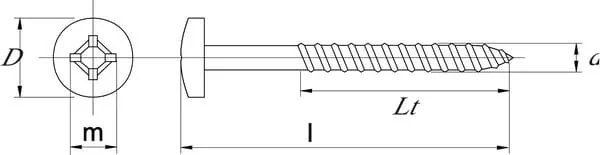 Kramp - SPL520P200 - Vite per legno 5x20mm PZ2 a testa a tazza