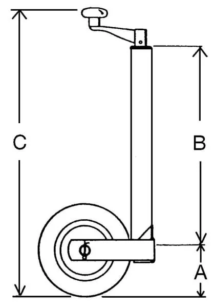 Kramp - STR10168 - Cric ruota 230mm 750kg nervato